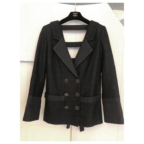 paris soeul black jqcket chanel|Chanel Paris / Seoul Black Tweed Jacket ref.1334513.